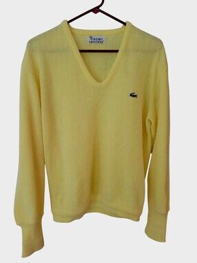 Men's Vintage Yellow Izod V-neck Sweater